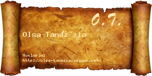 Olsa Tanázia névjegykártya